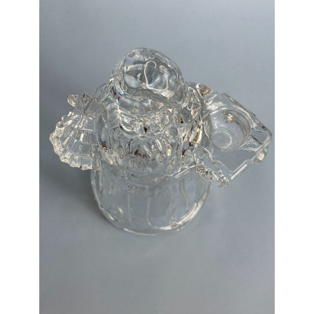 Crystal Santa Claus Figurine Candle Holder Lead Crystal 7.5" Decorative Holiday - Picture 7 of 12